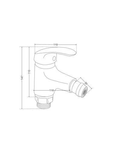 Смеситель для биде Lidz Tani 001AF LDTAN001AFCRM44958 Chrome, однорычажный