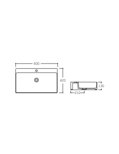 Керамическая раковина Q-Тap Nando LT QT12116146W White, 600х420х130 мм