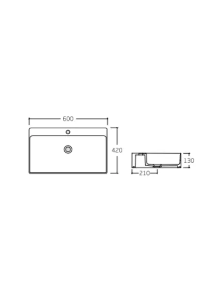 Керамическая раковина Q-Тap Nando LT QT12116146W White, 600х420х130 мм Керамическая раковина Q-Тap Nando LT QT12116146W White, 600х420х130 мм