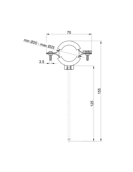 Хомут для труби 20 - 25 мм Thermo Alliance Forte SF10015 у зборі з гайкою та дюбелем