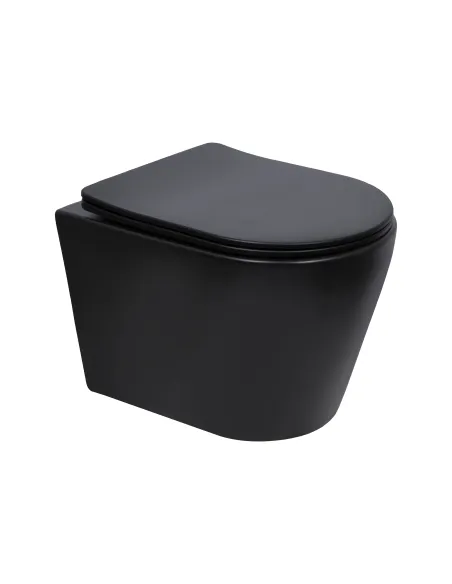 Унитаз Q-Tap Scorpio Ultra Quiet QT14332380AMB Matt Black, 520х365х365 мм, безободковый, подвесной Унитаз Q-Tap Scorpio Ultra Quiet QT14332380AMB Matt Black, 520х365х365 мм, безободковый, подвесной