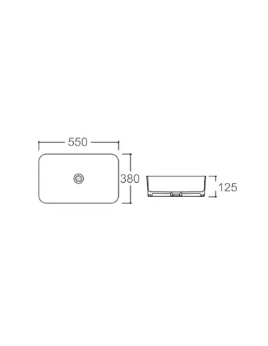Накладная раковина Q-Тap Virgo N QT18116308W White, 550х380х125 мм