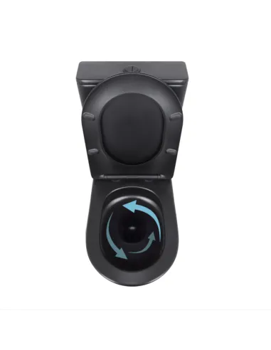 Унитаз компакт Q-Тap Scorpio Ultra Quiet QT14226088AMB Matt Black, безободковый, сиденье Soft-close