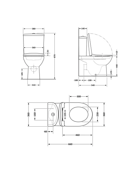Унитаз компакт Q-Тap Robin Ultra Quiet QT13226083AMB Matt Black, безободковый, сиденье Soft-close Унитаз компакт Q-Тap Robin Ultra Quiet QT13226083AMB Matt Black, безободковый, сиденье Soft-close