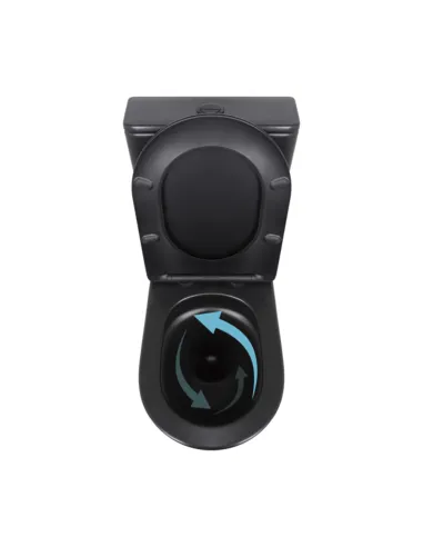 Унітаз компакт-диск Q-Tap Robin Ultra Quiet QT13226083AMB Matt Black, безободковий, сидіння Soft-close