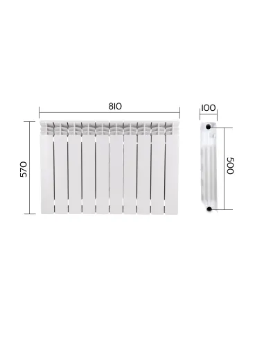 Радіатор біметалічний Thermo Alliance Bi-Vulcan Plus 500/100, 10 секцій