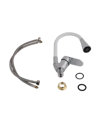 Смеситель для кухни Lidz Tani 008F3 LDTAN008F3WCR37037 White / Chrome, с гибким изливом