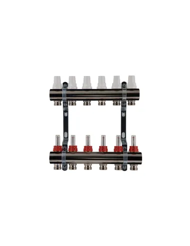 Колектор для теплої підлоги SD Plus SDO235W6 6 виходів, з витратомірами