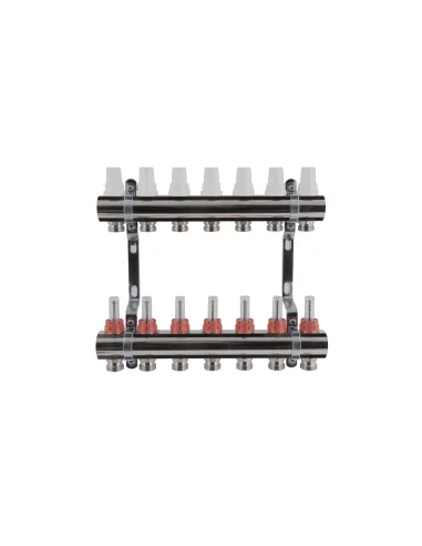 Колектор для теплої підлоги SD Plus SDO235W7 7 виходів, з витратомірами