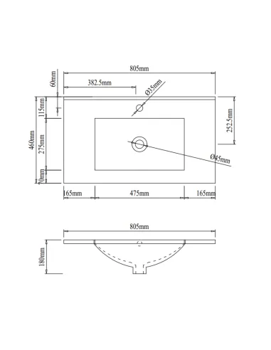 Керамічна раковина Q-Тap Albatross QT01113080CW1 White, 800х460х180 мм