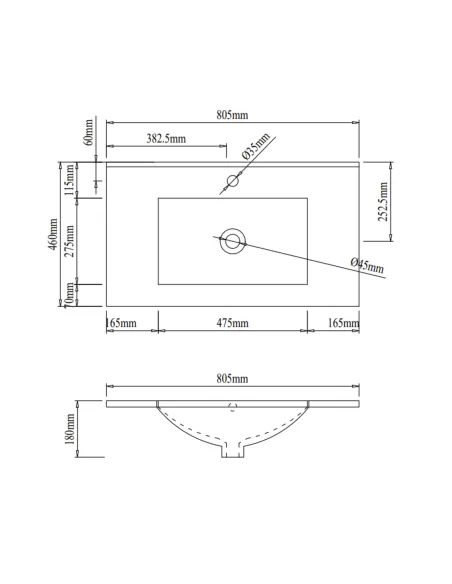 Керамічна раковина Q-Тap Albatross QT01113080CW1 White, 800х460х180 мм