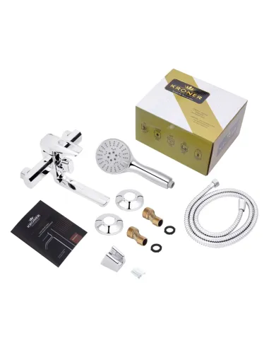 Змішувач для ванни Kroner KRM Kante — C060 з душовим набором.