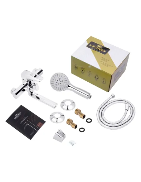 Змішувач для ванни Kroner KRM Kante — C060 з душовим набором.