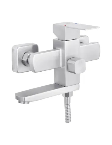 Змішувач для ванни Kroner KRP Edelstahl Kubus - ESG060 з душовим набором.