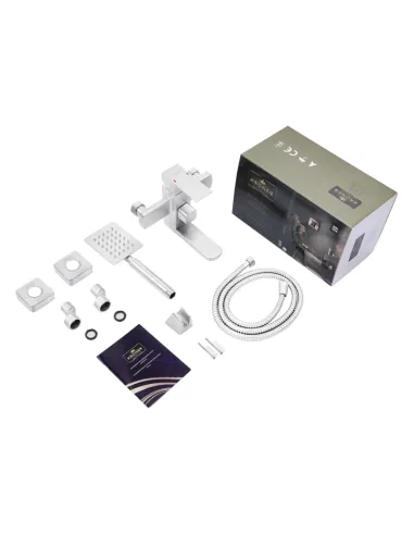 Змішувач для ванни Kroner KRP Edelstahl Kubus - ESG060 з душовим набором.