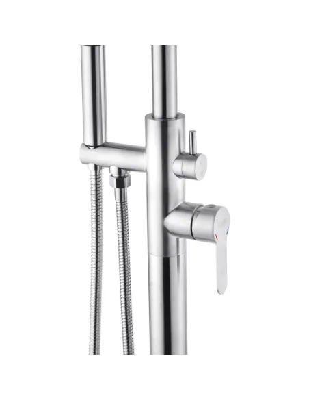 Змішувач для ванни Kroner KRP Edelstahl Klassisch - ESG077, підлоговий, з душовим набором Змішувач для ванни Kroner KRP Edelstahl Klassisch - ESG077, підлоговий, з душовим набором