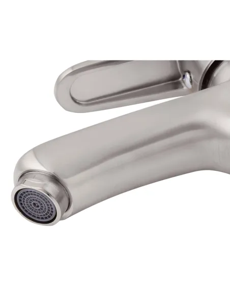 Змішувач для умивальника Kroner KRM Elbe - N010, нікель, одноважільний