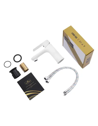 Змішувач для умивальника Kroner KRM Fulda - W010, білий, одноважільний