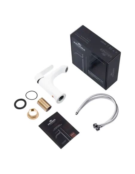 Змішувач для умивальника Kroner KRP Armada - W010, білий, одноважільний