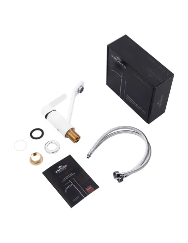 Смеситель для умывальника Kroner KRP Armada — W011, белый, однорычажный