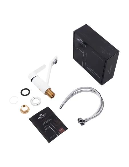 Смеситель для умывальника Kroner KRP Armada — W011, белый, однорычажный