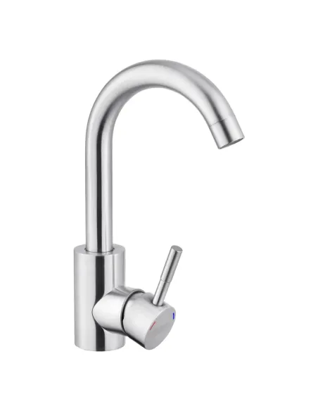 Смеситель для умывальника Kroner KRP Edelstahl Klassisch — ESG011, никель, однорычажный Смеситель для умывальника Kroner KRP Edelstahl Klassisch — ESG011, никель, однорычажный