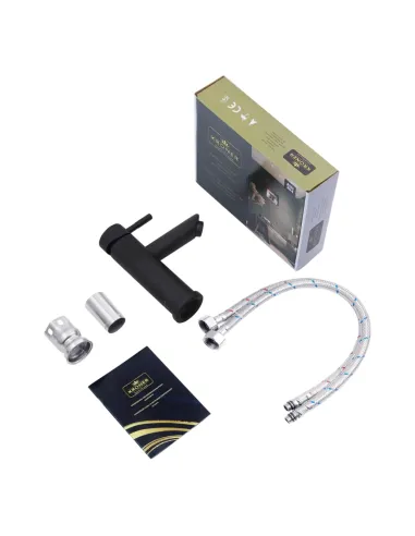 Змішувач для умивальника Kroner KRP Edelstahl Klassisch - SCH010, чорний, одноважільний