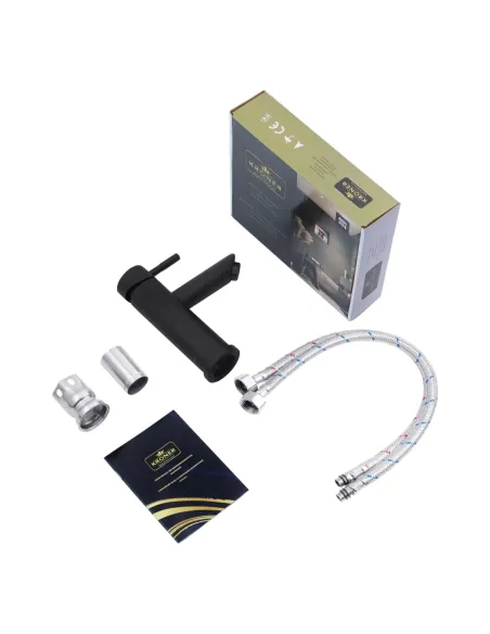 Змішувач для умивальника Kroner KRP Edelstahl Klassisch - SCH010, чорний, одноважільний
