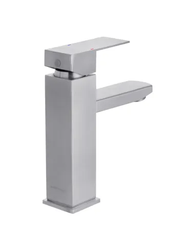 Змішувач для умивальника Kroner KRP Edelstahl Kubus - ESG010, нікель, одноважільний