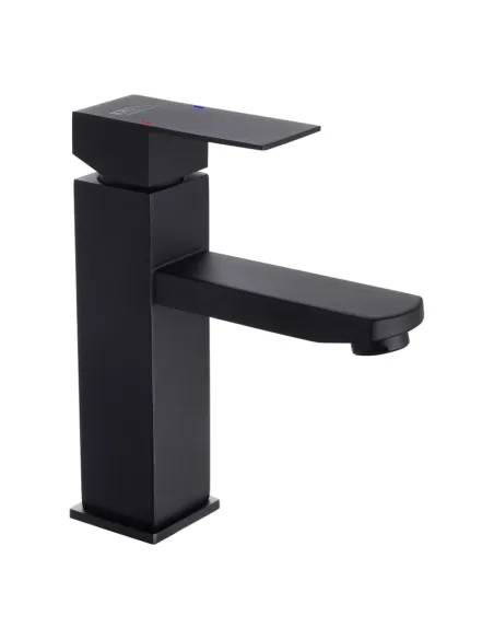 Змішувач для умивальника Kroner KRP Edelstahl Kubus - SCH010, чорний, одноважільний