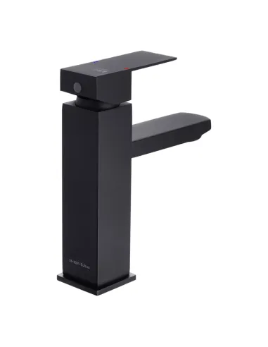 Змішувач для умивальника Kroner KRP Edelstahl Kubus - SCH010, чорний, одноважільний