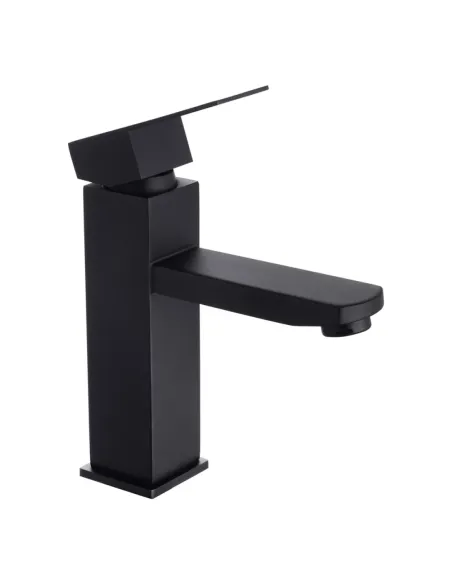 Змішувач для умивальника Kroner KRP Edelstahl Kubus - SCH010, чорний, одноважільний