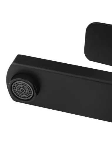 Змішувач для умивальника Kroner KRP Edelstahl Kubus - SCH010-3, чорний, одноважільний