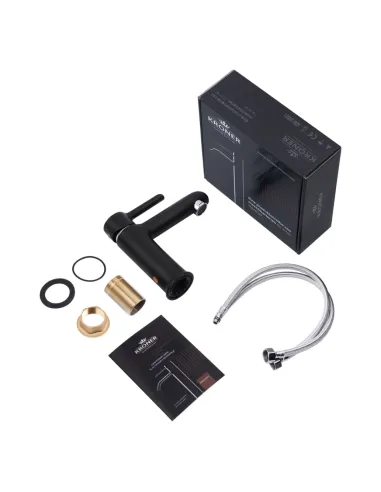 Змішувач для умивальника Kroner KRP Essen - SCH010, чорний, одноважільний