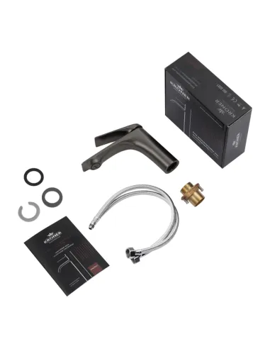 Смеситель для умывальника Kroner KRP Graz - GRP010, графит, однорычажный