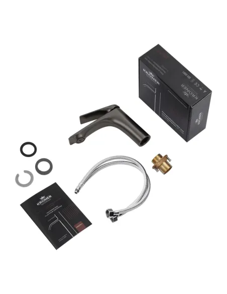 Змішувач для умивальника Kroner KRP Graz - GRP010, графіт, одноважільний