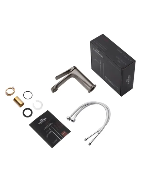 Смеситель для умывальника Kroner KRP Makon - GRP010, графит, однорычажный Смеситель для умывальника Kroner KRP Makon - GRP010, графит, однорычажный