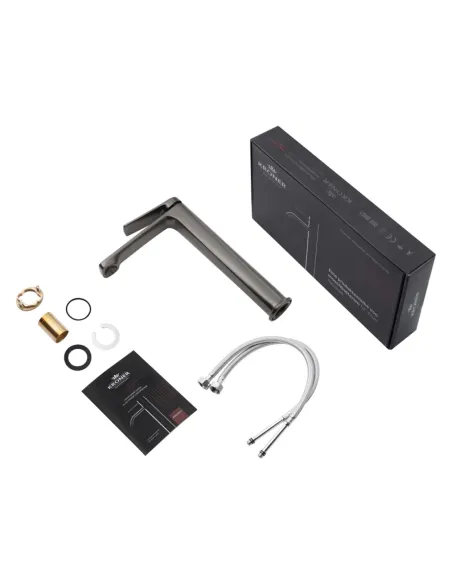 Змішувач для умивальника Kroner KRP Makon - GRP010-3, графіт, одноважільний