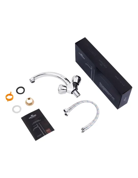 Змішувач для умивальника Kroner KRP Hamburg - C010, двовентильний