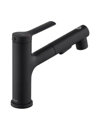 Смеситель для умывальника Kroner KRP Edelstahl Klassisch - SCH030-T, черный, с выдвижным изливом