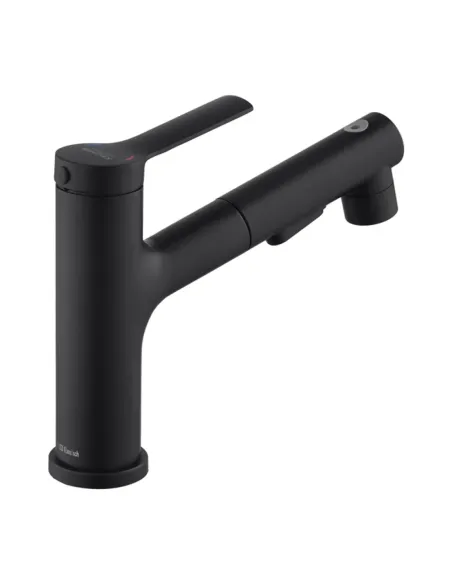 Змішувач для умивальника Kroner KRP Edelstahl Klassisch - SCH030-T, чорний, з висувним виливом