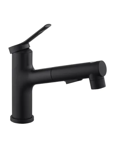 Змішувач для умивальника Kroner KRP Edelstahl Klassisch - SCH030-T, чорний, з висувним виливом