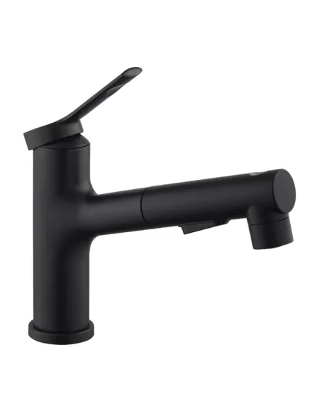 Смеситель для умывальника Kroner KRP Edelstahl Klassisch - SCH030-T, черный, с выдвижным изливом