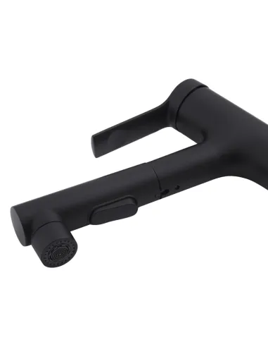 Змішувач для умивальника Kroner KRP Edelstahl Klassisch - SCH030-T, чорний, з висувним виливом