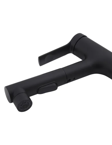 Змішувач для умивальника Kroner KRP Edelstahl Klassisch - SCH030-T, чорний, з висувним виливом