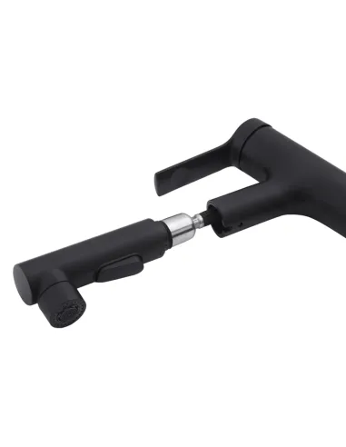 Смеситель для умывальника Kroner KRP Edelstahl Klassisch - SCH030-T, черный, с выдвижным изливом