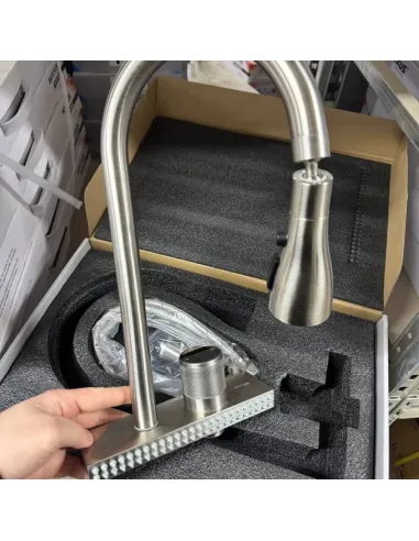 Смеситель для кухни Mixxus FOL-017 MI6343 с выдвижным изливом, функция водопад