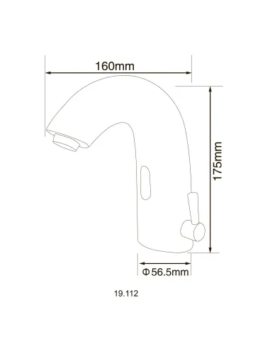 Змішувач сенсорний для умивальника Hotec 19.112-DC/AC Hot/Cold, 220В/6В купити у Дніпрі та Києві - ціна від КТУ
