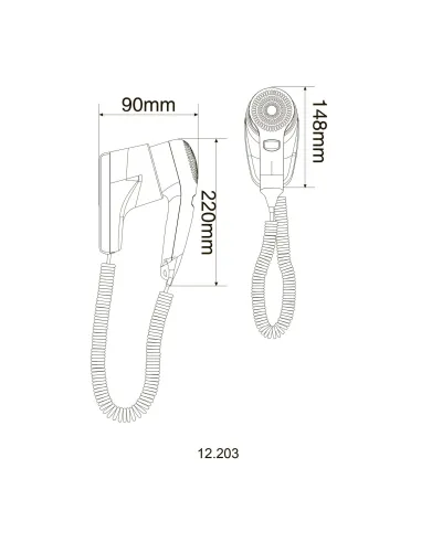 Настінний фен Hotec 12.203 ABS White, 1200 Вт купити у Дніпрі та Києві - ціна від КТУ