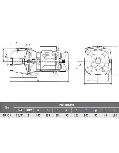 Поверхневий насос з виносним ежектором Euroaqua DP 355 0.75 кВт, чавун купити у Дніпрі та Києві - ціна від КТУ